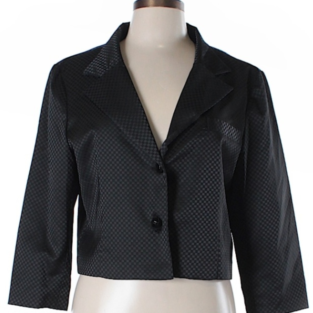 NWOT Black Designer Samuel Dong Cropped Blazer